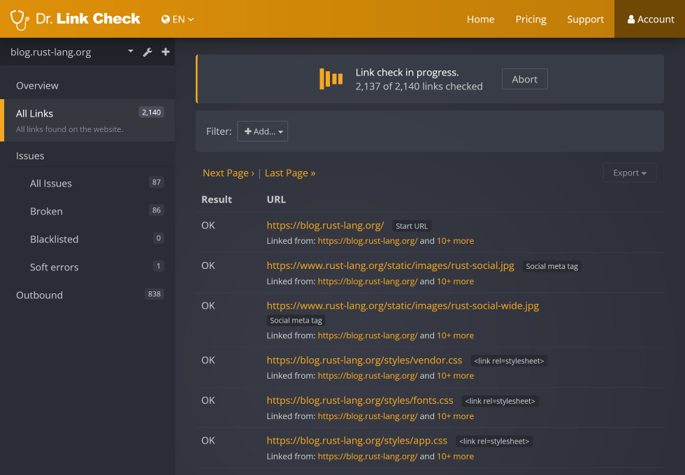Website Link Checker URL Validator: Site24x7 Tools
